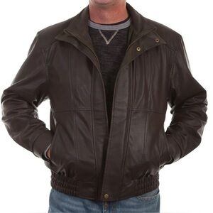 Scully 2 Toned Leather Bomber Jacket SZ Large